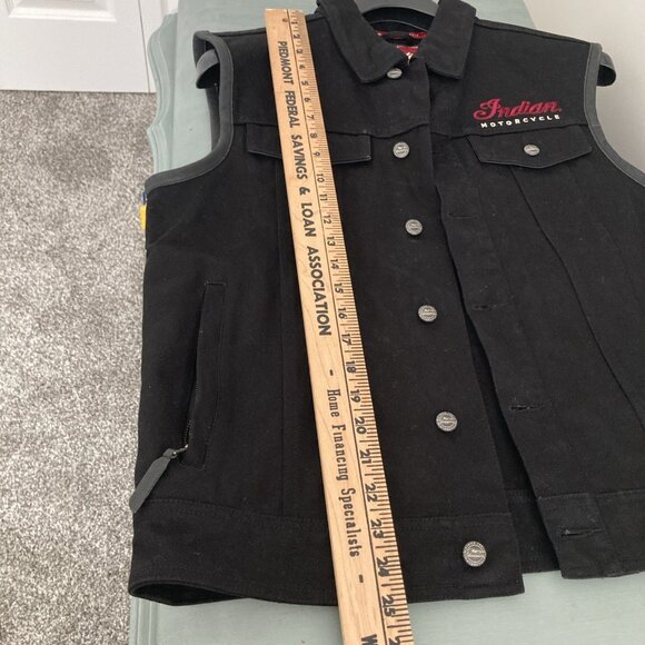 Indian Motorcycle Men's Heavy Canvas Vest Black Medium Button Up (Ex. Cond.) - Picture 11 of 15
